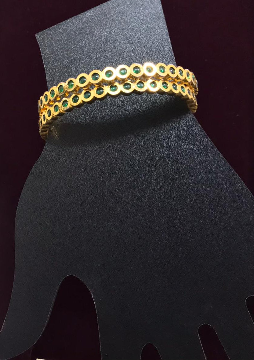 Green Stone Bangles