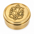 Brass Ganesha Kumkum Box – Traditional Pooja & Decorative Container