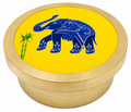 Traditional Brass Kumkum Box with Elephant Design