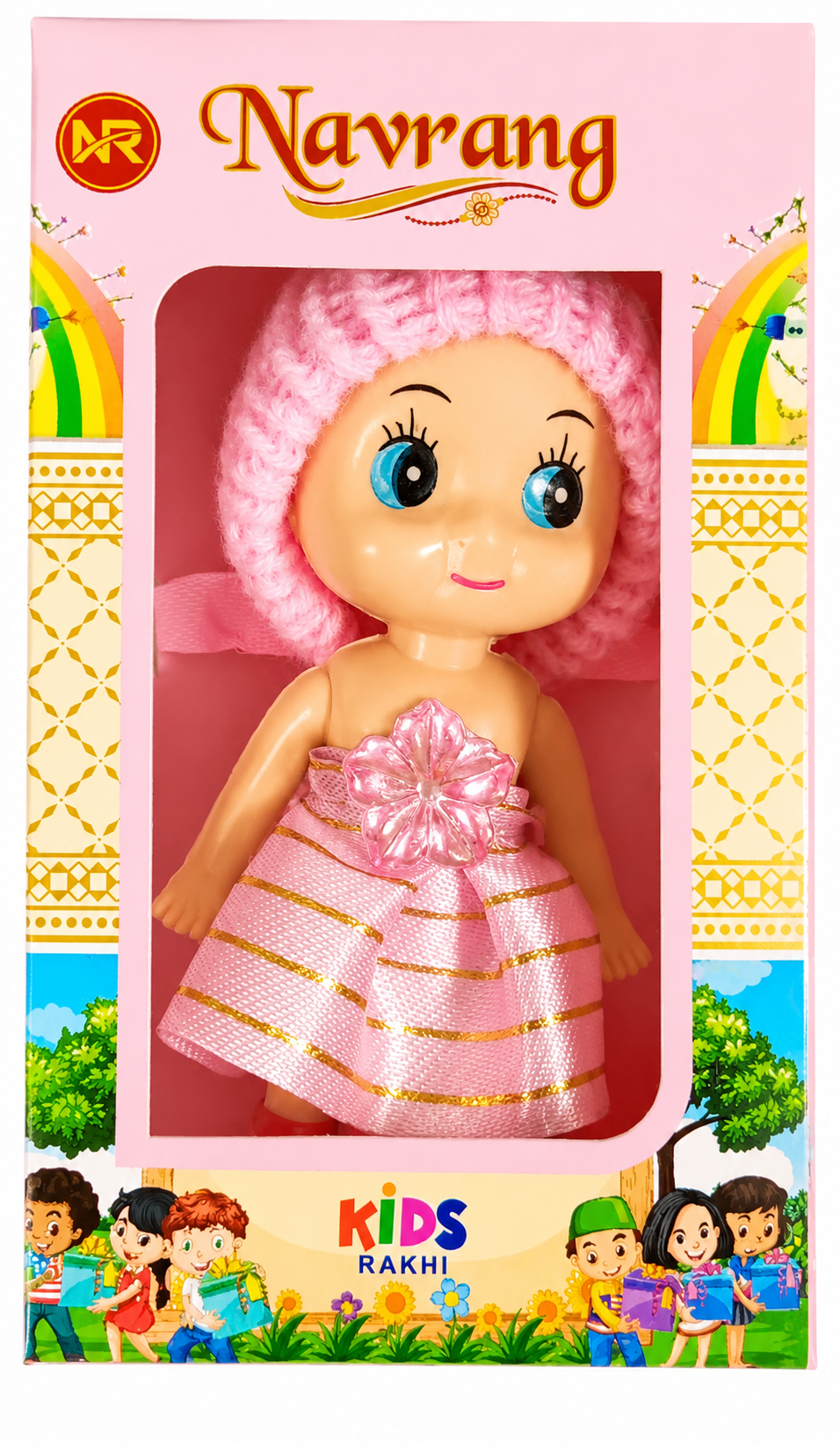 Kids Doll Rakhi – Pink Doll with Decorative Rakhi