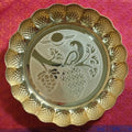 Brass Peacock Engraved Decorative Plate